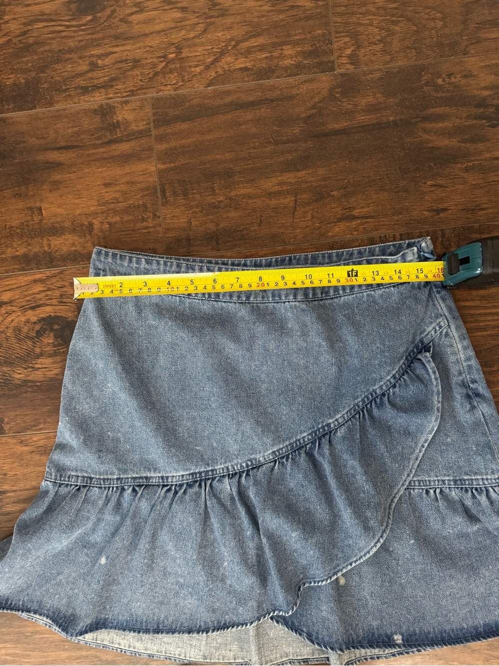 Gilli Blue Denim Ruffle Skirt - Picture 3 of 8